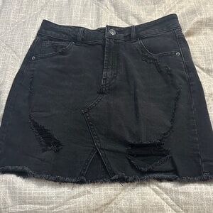 Wild Fable Black Distressed Mini Skirt